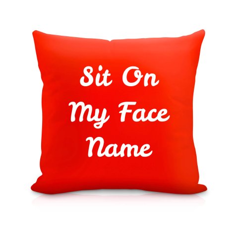 (40cm) "Sit On My Face" Red Soft Velvet Polyester Fabric (Optional Personalised Gift Text)