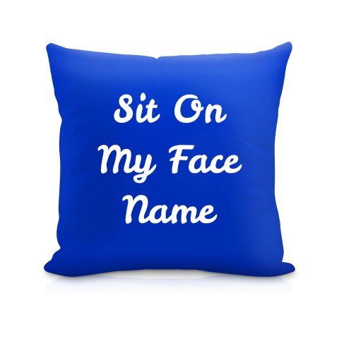 (40cm) "Sit On My Face" Royal Blue Soft Velvet Polyester Fabric (Optional Personalised Gift Text)