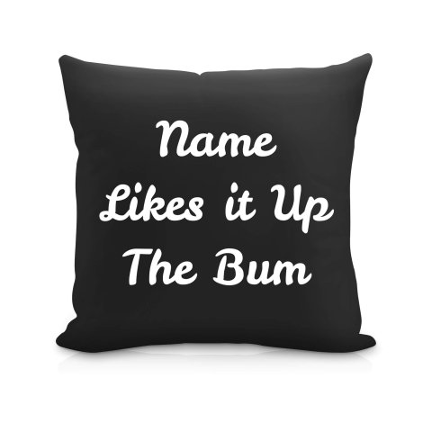 (40cm) "Likes it up the Bum" Black Soft Velvet Polyester Fabric (Optional Personalised Gift Text)