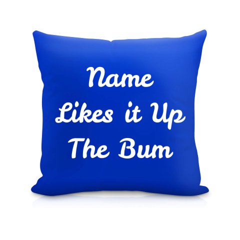 (40cm) "Likes it up the Bum" Royal Blue Soft Velvet Polyester Fabric (Optional Personalised Gift Text)