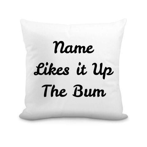 (40cm) "Likes it up the Bum" White Soft Velvet Polyester Fabric (Optional Personalised Gift Text)