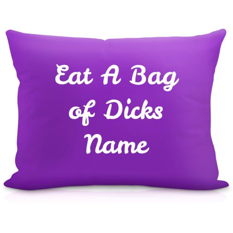 (57cm) "Eat A Bag Of Dicks" Purple Soft Velvet Polyester Fabric (Optional Personalised Gift Text)
