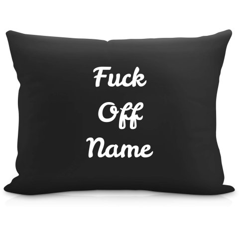 (57cm) "Fuck Off" Black Soft Velvet Polyester Fabric (Optional Personalised Gift Text)