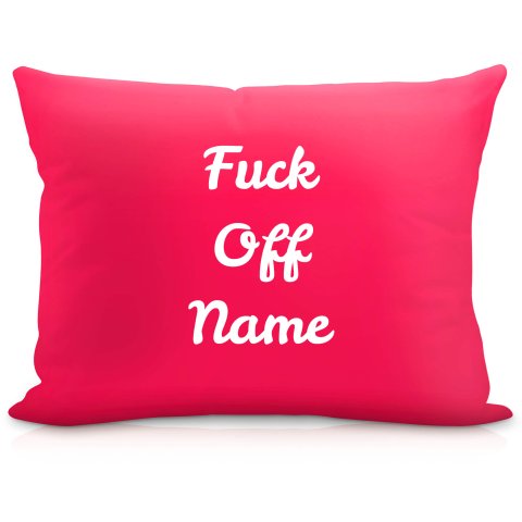 (57cm) "Fuck Off" Fuchsia Pink Soft Velvet Polyester Fabric (Optional Personalised Gift Text)