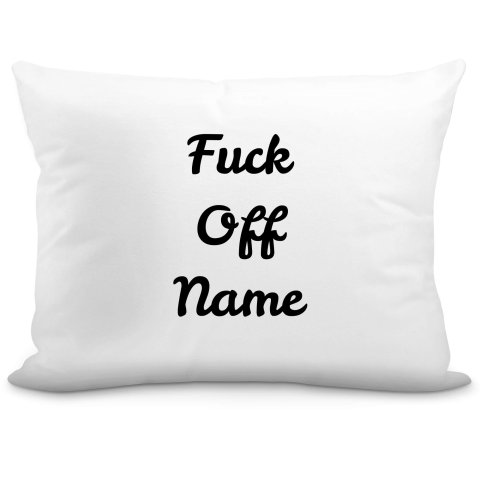 (57cm) "Fuck Off" White Soft Velvet Polyester Fabric (Optional Personalised Gift Text)