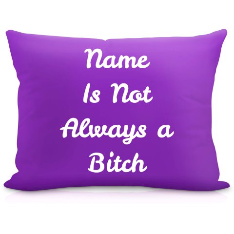(57cm) "is not Always A Bitch" Purple Soft Velvet Polyester Fabric (Optional Personalised Gift Text)