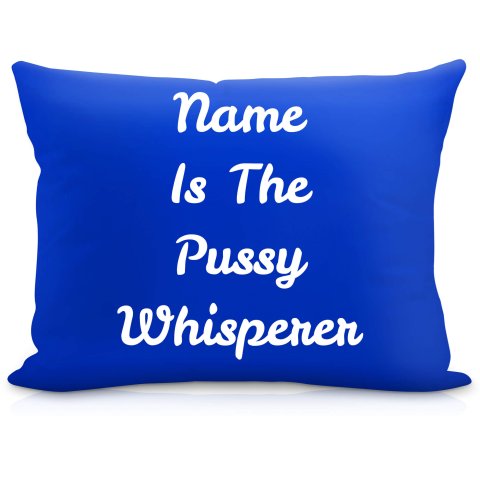 (57cm) "is the Pussy Whisperer" Royal Blue Soft Velvet Polyester Fabric (Optional Personalised Gift Text)