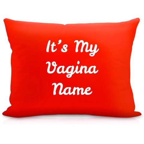 (57cm) "it's My Vagina" Red Soft Velvet Polyester Fabric (Optional Personalised Gift Text)