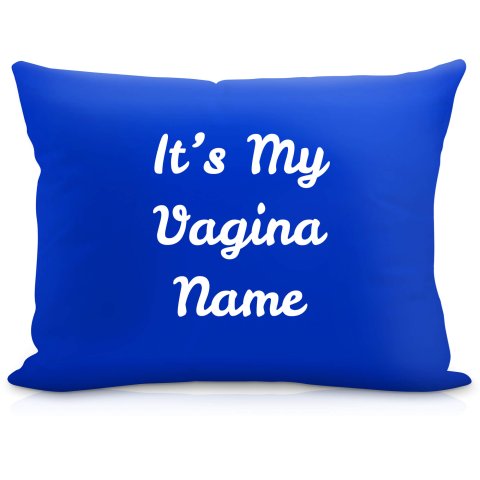 (57cm) "it's My Vagina" Royal Blue Soft Velvet Polyester Fabric (Optional Personalised Gift Text)