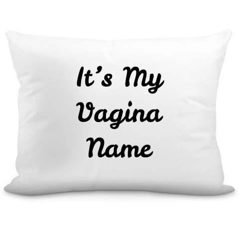 (57cm) "it's My Vagina" White Soft Velvet Polyester Fabric (Optional Personalised Gift Text)