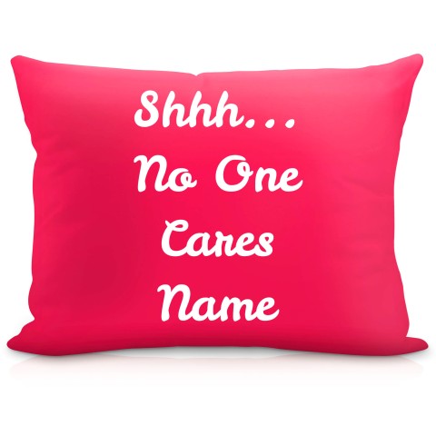 (57cm) "Shhh... No One Cares" Fuchsia Pink Soft Velvet Polyester Fabric (Optional Personalised Gift Text)