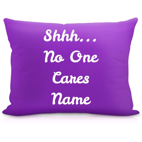 (57cm) "Shhh... No One Cares" Purple Soft Velvet Polyester Fabric (Optional Personalised Gift Text)