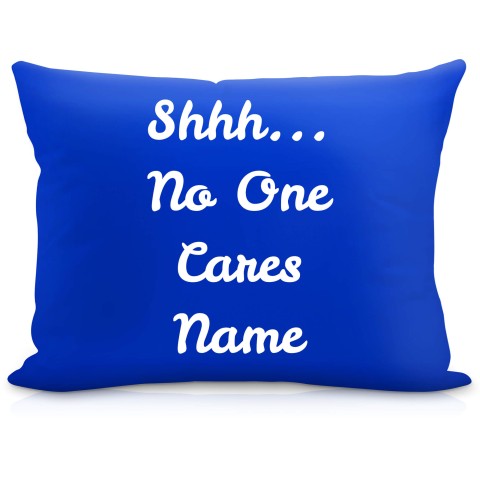 (57cm) "Shhh... No One Cares" Royal Blue Soft Velvet Polyester Fabric (Optional Personalised Gift Text)