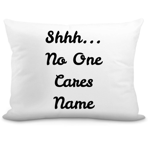 (57cm) "Shhh... No One Cares" White Soft Velvet Polyester Fabric (Optional Personalised Gift Text)