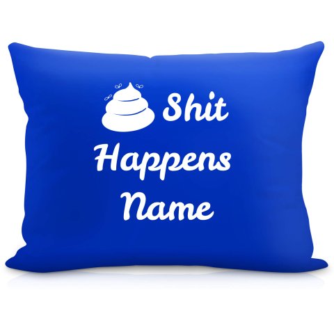 (57cm) "Shit Happens" Royal Blue Soft Velvet Polyester Fabric (Optional Personalised Gift Text)