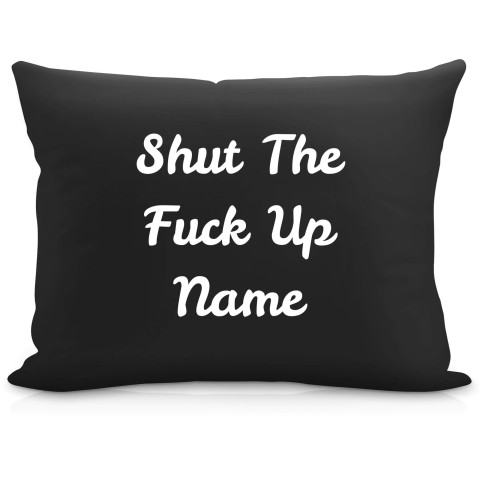 (57cm) "Shut the Fuck Up" Black Soft Velvet Polyester Fabric (Optional Personalised Gift Text)