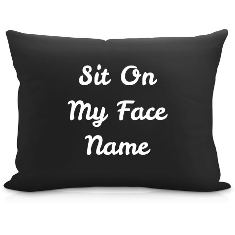 (57cm) "Sit On My Face" Black Soft Velvet Polyester Fabric (Optional Personalised Gift Text)