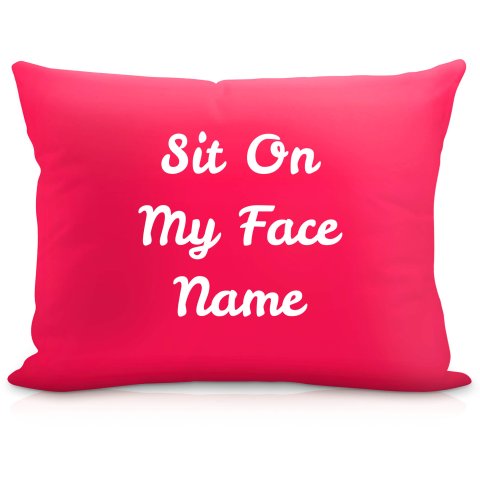 (57cm) "Sit On My Face" Fuchsia Pink Soft Velvet Polyester Fabric (Optional Personalised Gift Text)