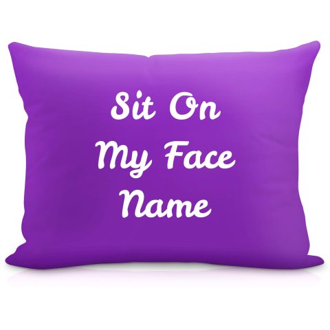 (57cm) "Sit On My Face" Purple Soft Velvet Polyester Fabric (Optional Personalised Gift Text)