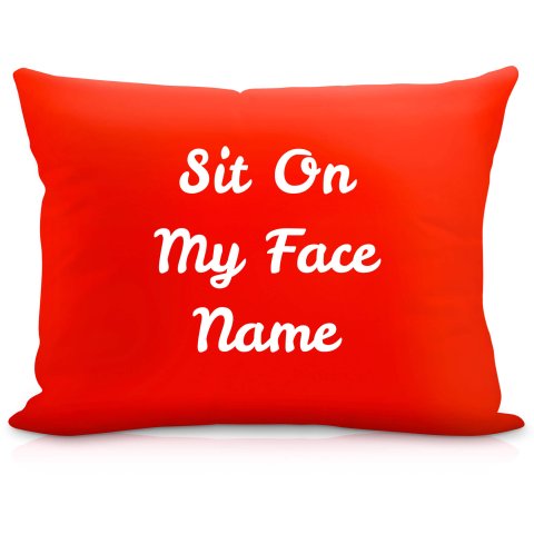 (57cm) "Sit On My Face" Red Soft Velvet Polyester Fabric (Optional Personalised Gift Text)