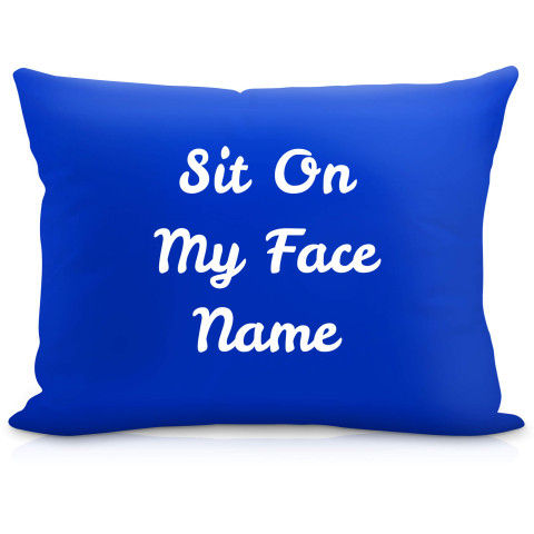 (57cm) "Sit On My Face" Royal Blue Soft Velvet Polyester Fabric (Optional Personalised Gift Text)