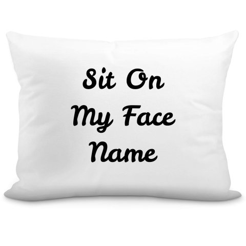 (57cm) "Sit On My Face" White Soft Velvet Polyester Fabric (Optional Personalised Gift Text)