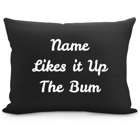 (57cm) "Likes it up the Bum" Black Soft Velvet Polyester Fabric (Optional Personalised Gift Text)