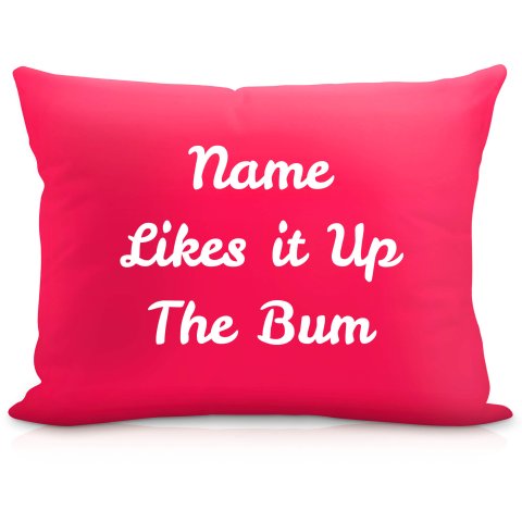 (57cm) "Likes it up the Bum" Fuchsia Pink Soft Velvet Polyester Fabric (Optional Personalised Gift Text)