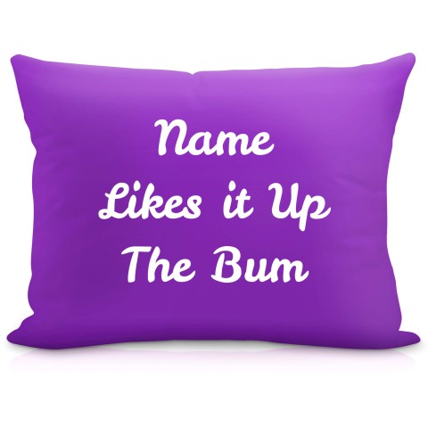 (57cm) "Likes it up the Bum" Purple Soft Velvet Polyester Fabric (Optional Personalised Gift Text)