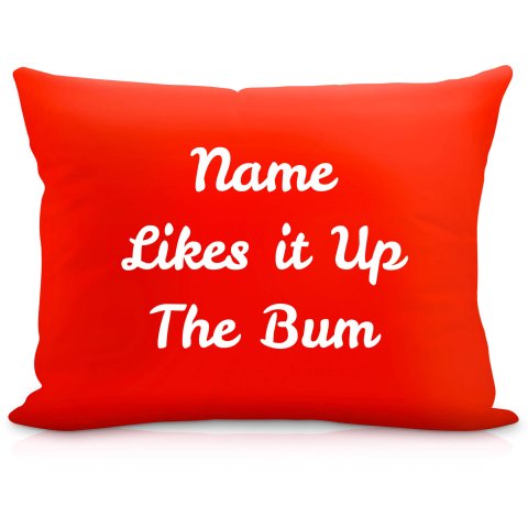 (57cm) "Likes it up the Bum" Red Soft Velvet Polyester Fabric (Optional Personalised Gift Text)