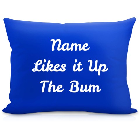 (57cm) "Likes it up the Bum" Royal Blue Soft Velvet Polyester Fabric (Optional Personalised Gift Text)