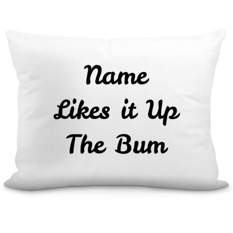 (57cm) "Likes it up the Bum" White Soft Velvet Polyester Fabric (Optional Personalised Gift Text)