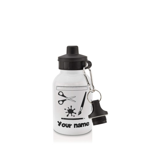 in White (400ml) with Screw Cap with Paint & Craft Icon Black (Optional Personalised Gift Text)
