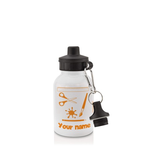 in White (400ml) with Screw Cap with Paint & Craft Icon Orange (Optional Personalised Gift Text)