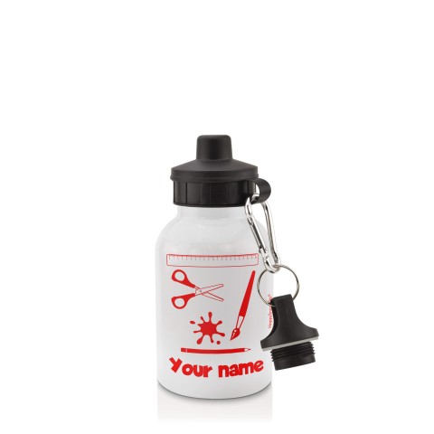 in White (400ml) with Screw Cap with Paint & Craft Icon Red (Optional Personalised Gift Text)