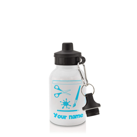in White (400ml) with Screw Cap with Paint & Craft Icon Sky Blue (Optional Personalised Gift Text)