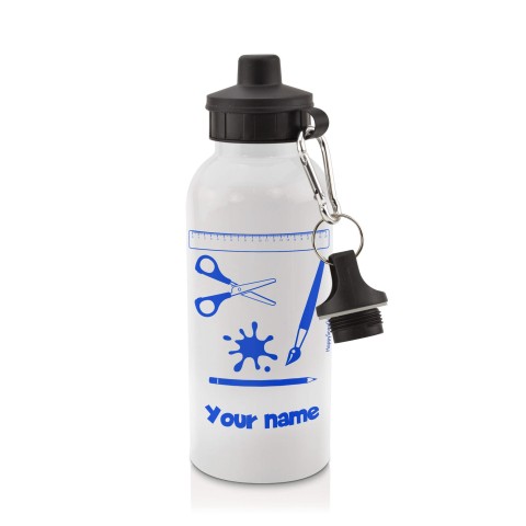in White (600ml) with Screw Cap with Paint & Craft Icon Royal Blue (Optional Personalised Gift Text)