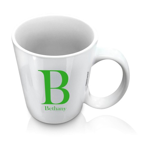 (10oz White) Bright Green (Optional Personalised Gift Text)