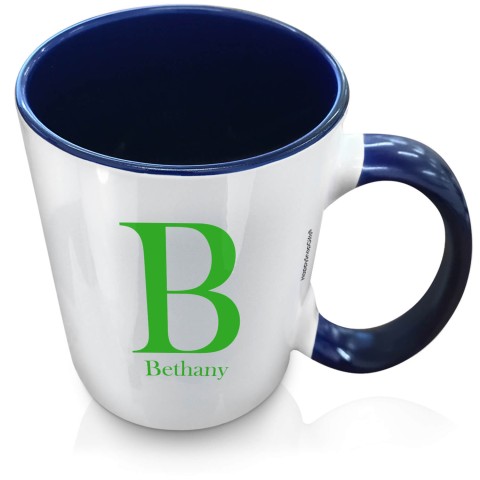(XL 15oz Blue) Bright Green (Optional Personalised Gift Text)