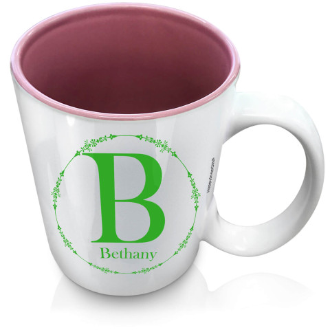 (XL 15oz Pink) with Circular Ring Theme Bright Green (Optional Personalised Gift Text)