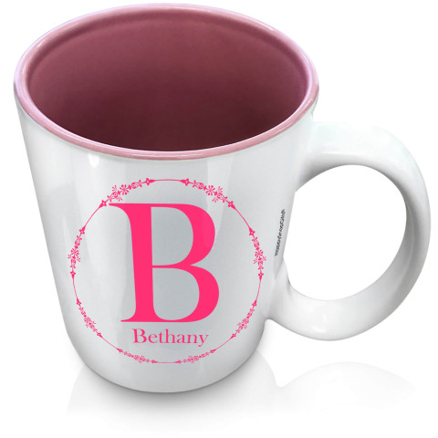 (XL 15oz Pink) with Circular Ring Theme Fuchsia Pink (Optional Personalised Gift Text)