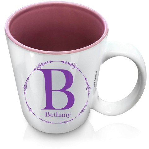 (XL 15oz Pink) with Circular Ring Theme Purple (Optional Personalised Gift Text)