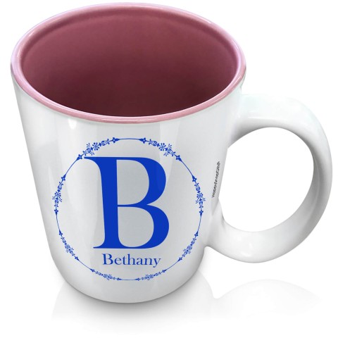 (XL 15oz Pink) with Circular Ring Theme Royal Blue (Optional Personalised Gift Text)