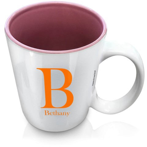 (XL 15oz Pink) Orange (Optional Personalised Gift Text)