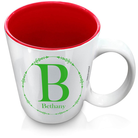 (XL 15oz Red) with Circular Ring Theme Bright Green (Optional Personalised Gift Text)