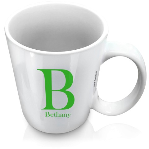 (XL 15oz White) Bright Green (Optional Personalised Gift Text)