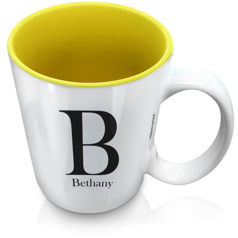 (XL 15oz Yellow) Black (Optional Personalised Gift Text)