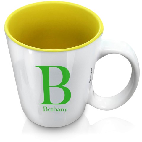 (XL 15oz Yellow) Bright Green (Optional Personalised Gift Text)