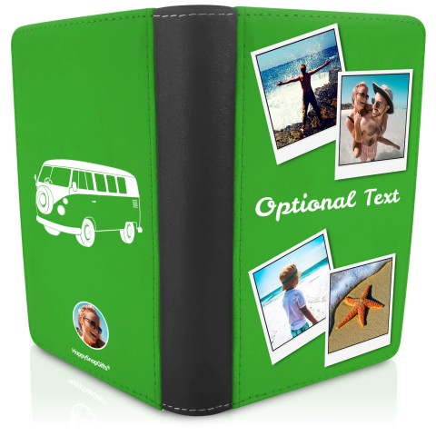 (UK Standard 21cm) (Camper Van Icon) Bright Green (Optional Personalised Gift Text)