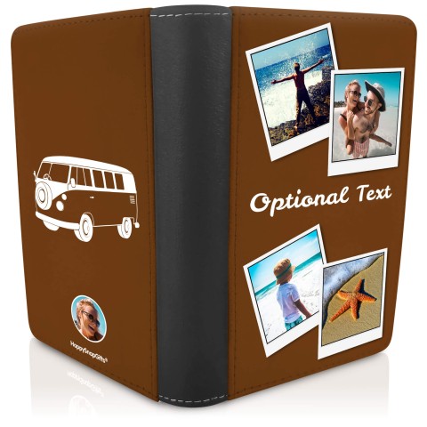 (UK Standard 21cm) (Camper Van Icon) Brown (Optional Personalised Gift Text)
